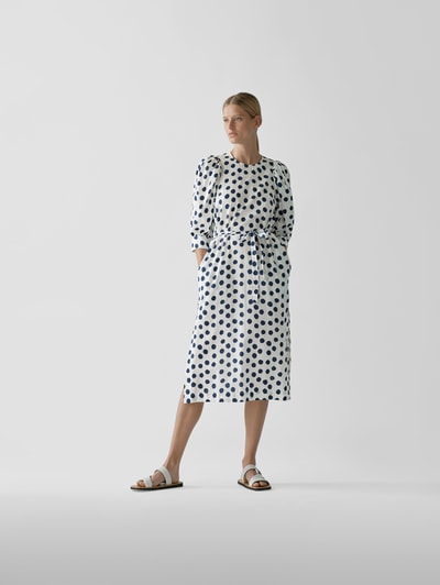 BAUM & PFERDGARTEN Midikleid mit Polka Dots Weiß 1