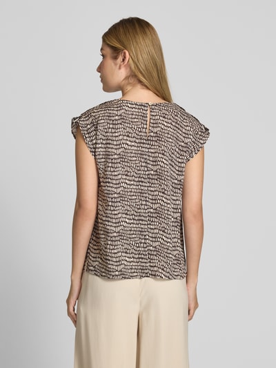 OPUS Regular fit blousetop van pure viscose, model 'Ferena splash' Donkerbruin - 5