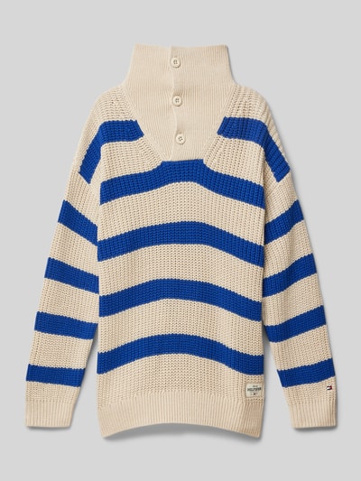 Tommy Hilfiger Teens Gebreide pullover met opstaande kraag Ecru - 1