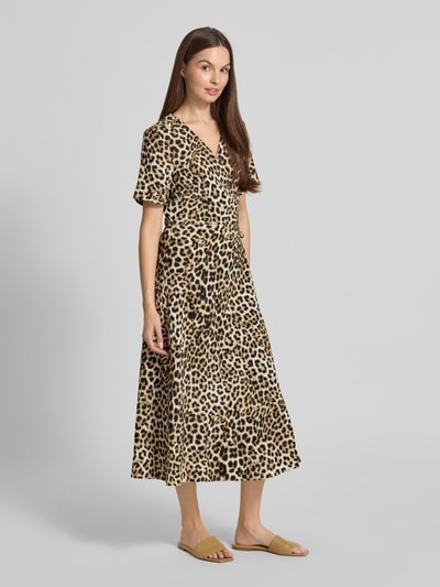 Jake*s Casual A-Linien Wickelkleid aus Viskose-Mix Sand 1