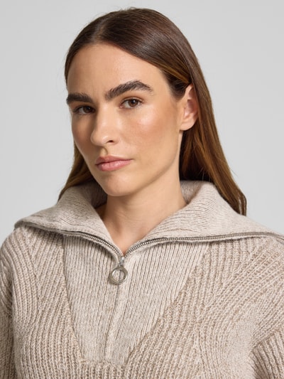 Scotch & Soda Strickpullover mit Troyer-Kragen Taupe 3