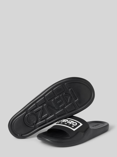 Kenzo Slides mit Label-Detail Black 4