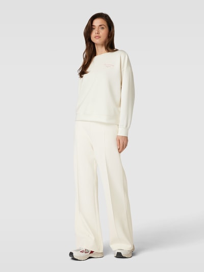 Calvin Klein Womenswear Spodnie z szeroką nogawką i przeszytymi zakładkami w pasie Złamany biały 1