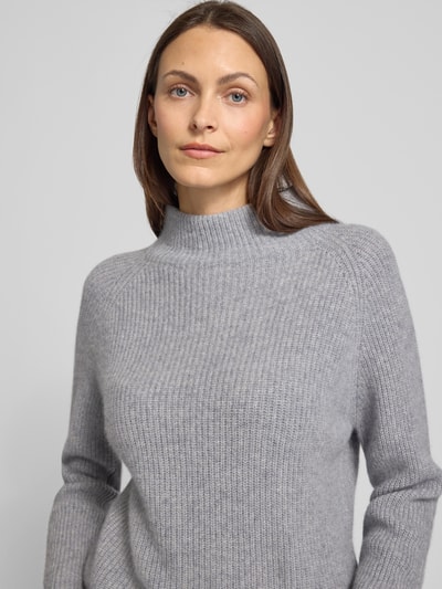 Fynch-Hatton Gebreide pullover van kasjmier met opstaande kraag Lichtgrijs gemêleerd - 3