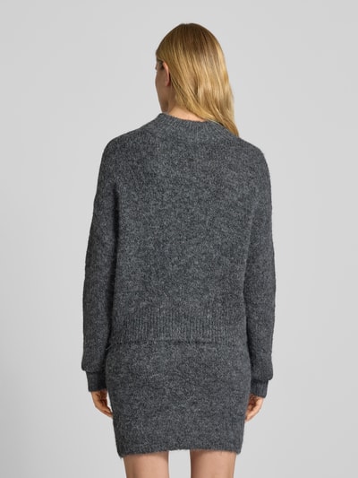 Neo Noir Oversized gebreide pullover met ronde hals, model 'Paulina' Antraciet - 5