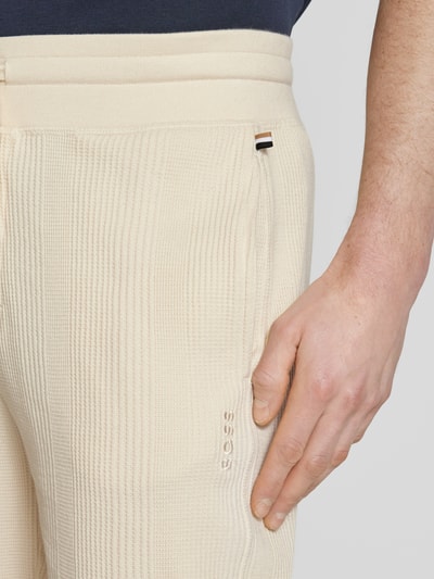 BOSS Sweatpants mit Label-Details Modell 'Structure' Ecru 3