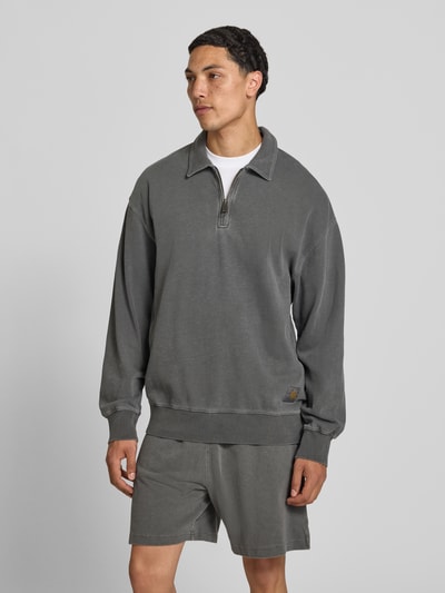 Carhartt Work In Progress Sweatshirt mit Polokragen Anthrazit 4