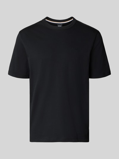 Produktfoto, Regular Fit T-shirt uit puur katoen model 'H-TAUT 15' van BOSS, look: effen zwart, heren t-shirt met ronde hals, korte mouw