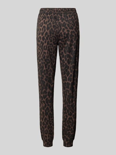 Produktfoto, Regular Fit Pyjama-Hose aus reiner bawełny von Jake*s Casual w brązowo-czarny wzór panterki, miękka tekstura