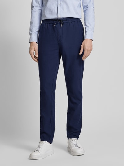 Scotch & Soda Straight fit broek in effen design, model 'WARREN' Donkerblauw - 4