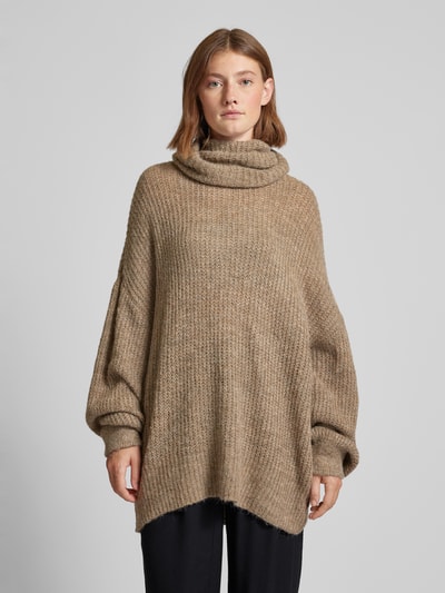 LeGer by Lena Gercke Oversized Strickpullover mit Rollkragen Modell 'Juna' Hellbraun Melange 4