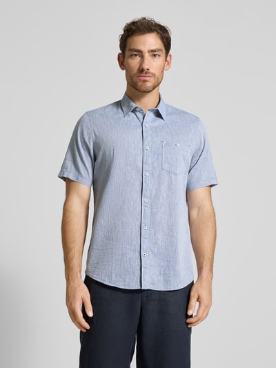 Lerros Regular Fit Freizeithemd aus Baumwoll-Leinen-Mix Rauchblau 4