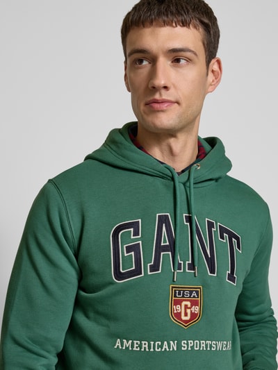 Gant Bluza z kapturem z nadrukiem z logo Miętowy 3