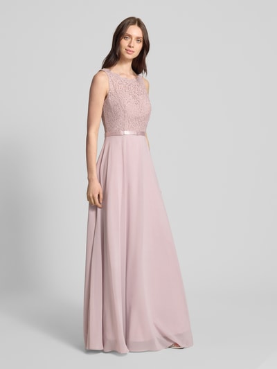 Luxuar Abendkleid mit Strasssteinbesatz Rose 1