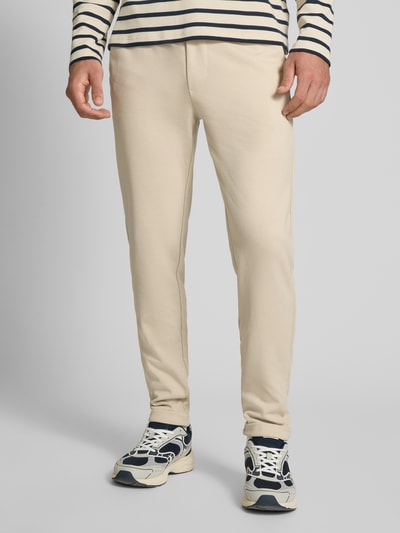 Only & Sons Spodnie sportowe o kroju relaxed fit z lekko fakturowanym wzorem model ‘NEWKODYL’ Beżowy 4