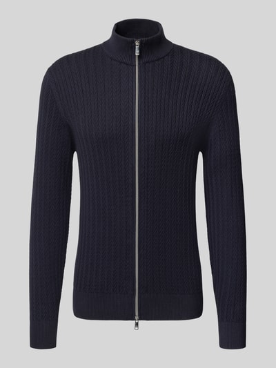 Christian Berg Men Gebreid jack met ritssluiting  Marineblauw - 2
