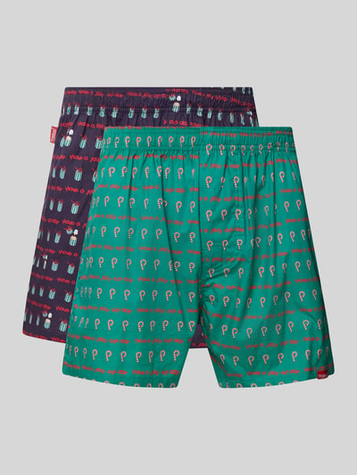 POCKIES Boxershorts mit Motiv-Print Modell 'Jolly Ass' im 2er-Pack Hellgruen 1