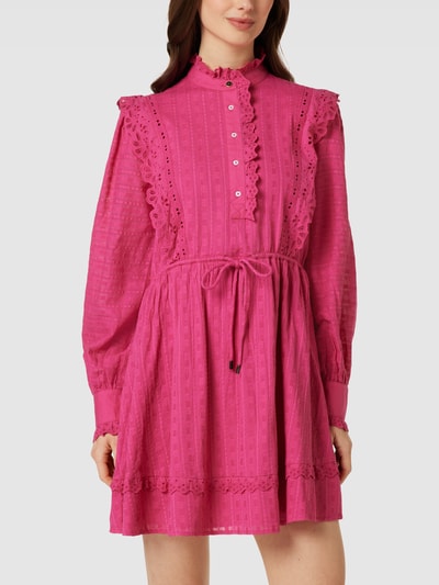 Scotch & Soda Minikleid mit Spitzenbesatz Fuchsia 4