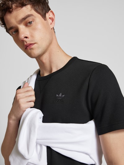 adidas Originals T-shirt met structuurmotief Zwart - 3