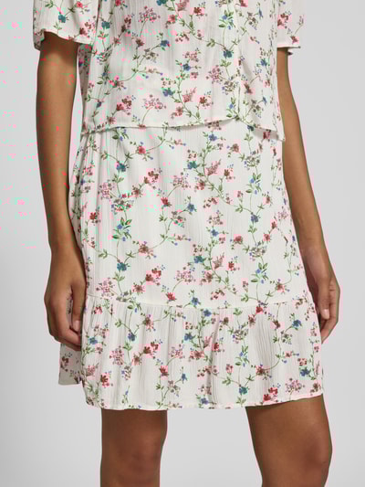 Pieces Regular Fit Mini-Rock aus reiner Viskose Modell 'FYA' Weiss 3