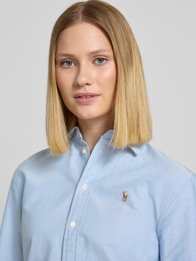 Polo Ralph Lauren Regular fit overhemdblouse met logostitching Blauw - 3