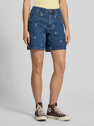 REVIEW Jeansshorts mit Stitchings Dunkelblau 4
