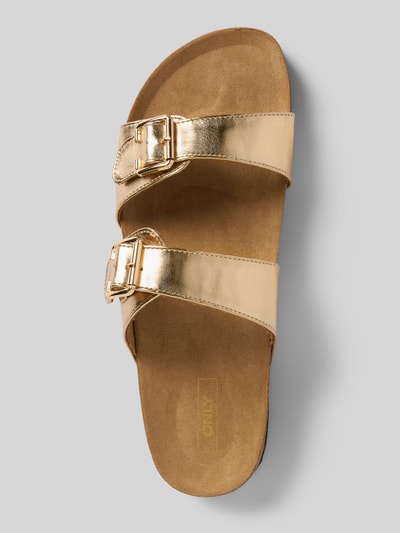 Only Pantoletten mit Dornschließen Modell 'MAXI-13' Gold 3