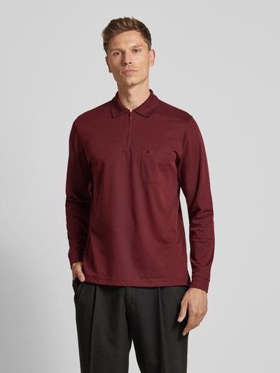 RAGMAN Regular Fit Poloshirt mit Baumwoll-Anteil Bordeaux 4