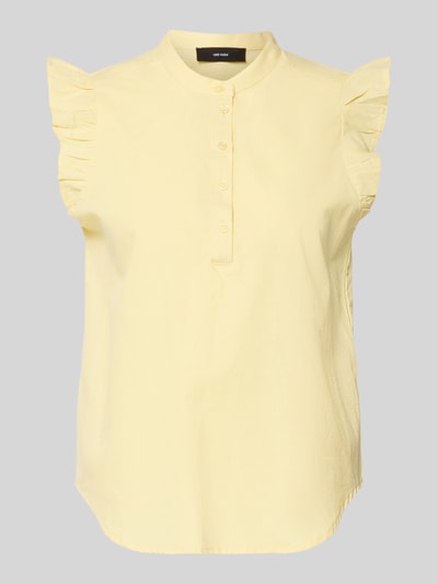 VERO MODA Bluzka o kroju regular fit z mieszanki bawełny i lnu model 'SELMA' Żółty 2