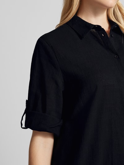 Kaffe Lange blouse met borstzak en 3/4-mouwen Zwart - 3