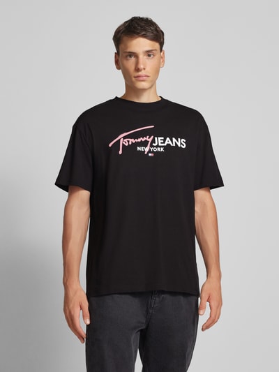 Tommy Jeans T-Shirt mit Label-Print Modell 'SPRAY POP COLOR' Black 4