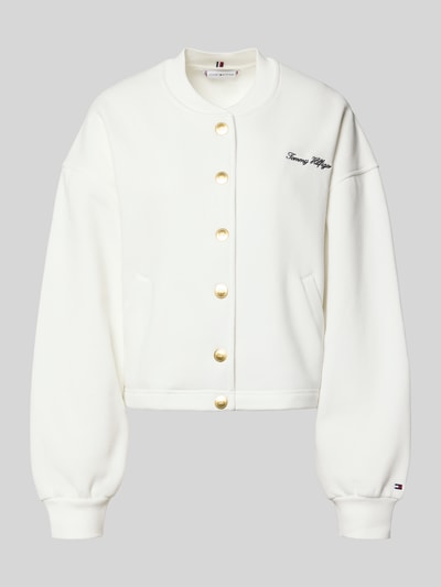 Tommy Hilfiger Relaxed Fit Sweatjacke aus Baumwoll-Mix Ecru 2