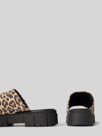 Tamaris Slides aus Leder mit Plateausohle Beige 2