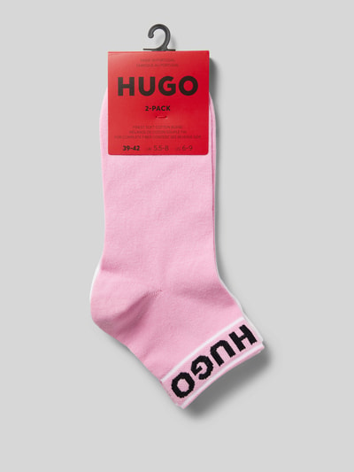 HUGO Sokken met labelopschrift in een set van 2 paar Felroze - 3