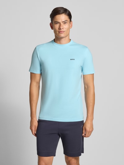 BOSS Green Regular Fit T-Shirt aus Baumwoll-Mix Modell 'TEE' Hellblau 4