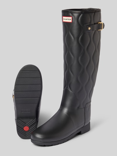 Hunter Kozaki z detalem z logo Czarny 4