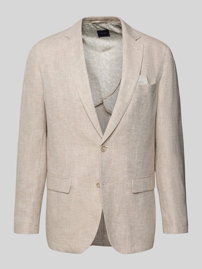 Christian Berg Men Leinensakko mit Einstecktuch Beige 2