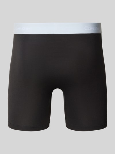 Produktfoto, Pant & Trunk aus Baumwoll-Mix im 3er-Pack Modell 'BOXER BRIEF' von Calvin Klein Underwear, schwarz, glatte Textur, weißer Bund