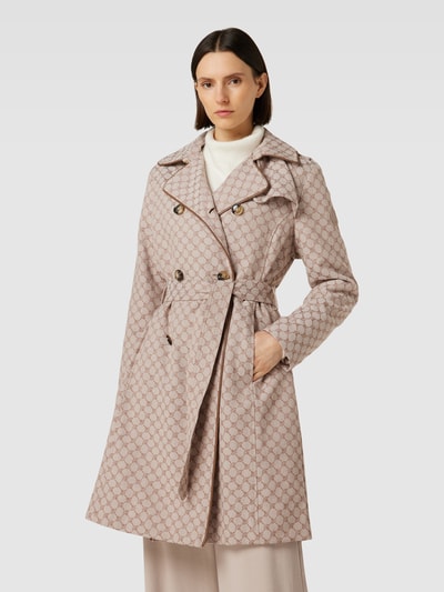 JOOP! Trenchcoat met all-over motief Beige - 4