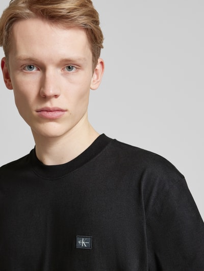 Calvin Klein Jeans T-Shirt mit geripptem Rundhalsausschnitt Black 3