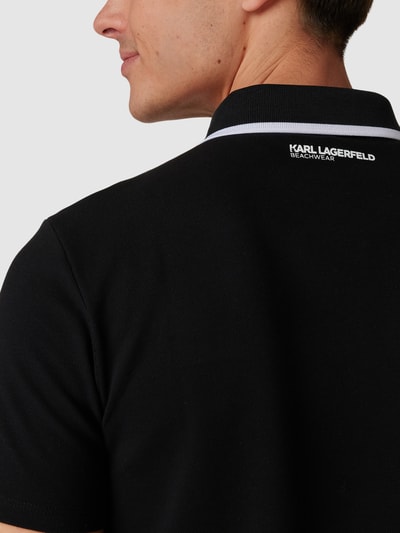 Karl Lagerfeld Beachwear Poloshirt mit Label-Patch Black 3