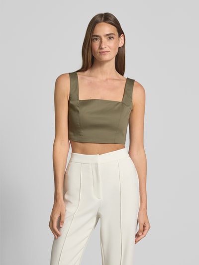 Jake*s Cocktail Crop Top mit Karree-Ausschnitt Oliv 4