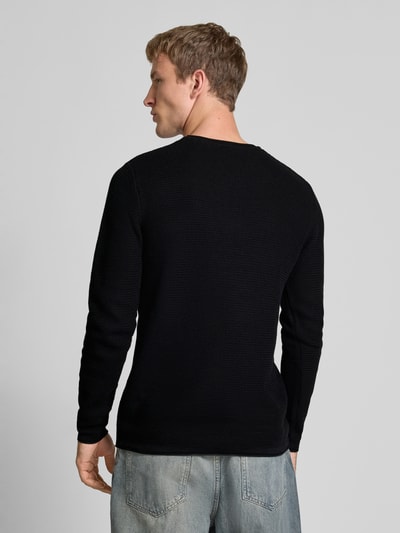 Only & Sons Regular fit gebreide pullover van puur katoen, model 'ERIC' Zwart - 5
