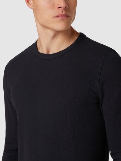 MCNEAL Longsleeve mit Waffel-Struktur Modell 'LOYDIE' Black 3