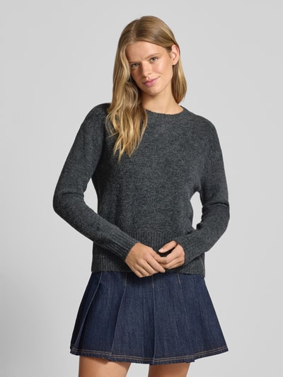 Pepe Jeans Sweter z dzianiny o kroju regular fit z dodatkiem wełny model ‘CECIL’ Ciemnoszary melanż 4