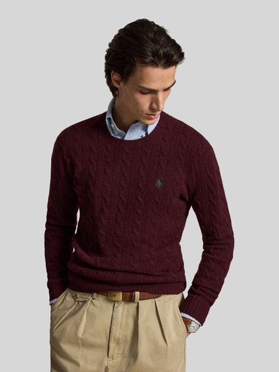 Polo Ralph Lauren Regular Fit Pullover aus Woll-Kaschmir-Mix Bordeaux 4