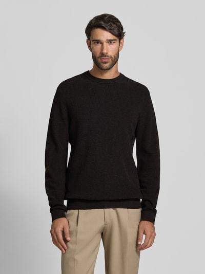 MCNEAL Gebreide pullover met ribboorden Chocoladebruin gemêleerd - 4