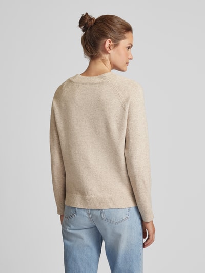 Only Gebreide pullover met ronde hals, model 'RICA' Beige gemêleerd - 5