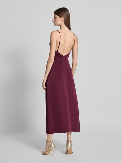 Vila Sukienka midi z satyny z lejącym dekoltem model ‘RAVENNA’ Śliwkowy 5