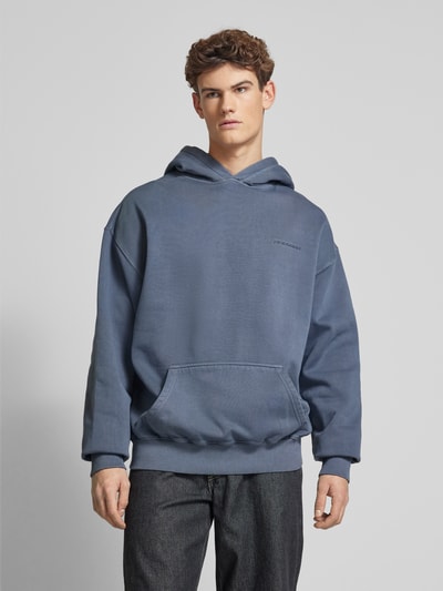 Pegador Oversized Hoodie mit Label-Stitching Rauchblau 4